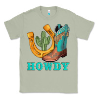 Matcha howdy turquoise cowboy boots horseshoe Classic Tee - AdoDesignShop