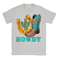 Moon Dust howdy turquoise cowboy boots horseshoe Classic Tee - AdoDesignShop