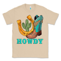 Mushroom howdy turquoise cowboy boots horseshoe Classic Tee - AdoDesignShop