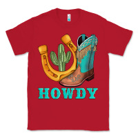 Red howdy turquoise cowboy boots horseshoe Classic Tee - AdoDesignShop