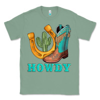 Sage howdy turquoise cowboy boots horseshoe Classic Tee - AdoDesignShop