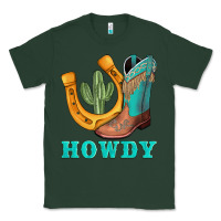 Sports Green howdy turquoise cowboy boots horseshoe Classic Tee - AdoDesignShop