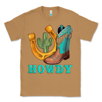 Toasted Coconut howdy turquoise cowboy boots horseshoe Classic Tee - AdoDesignShop