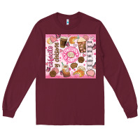 Burgundy cafecito y chisme Long Sleeve Tee - JahusDesignShop