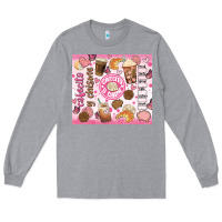 Heather Grey cafecito y chisme Long Sleeve Tee - JahusDesignShop