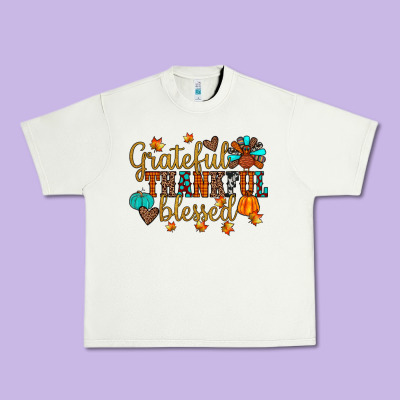 Grateful Thankful Blessed Urban Heavy Tee Designed By Jahusdesignshop