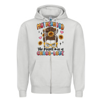 Dove Grey motherhood the perfect mix of chaos and love Zipper Hoodie - MaliasSmallBusiness
