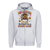 Heather Grey motherhood the perfect mix of chaos and love Zipper Hoodie - MaliasSmallBusiness