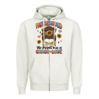 Oatmeal Heather motherhood the perfect mix of chaos and love Zipper Hoodie - MaliasSmallBusiness