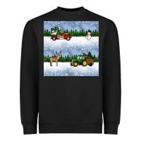 Black christmas snow truck seamless pattern Heavyweight Sweatshirt - BundleAndBundleShop
