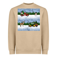 Mushroom christmas snow truck seamless pattern Heavyweight Sweatshirt - BundleAndBundleShop