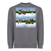 Christmas Snow Truck Seamless Pattern Heavyweight Sweatshirt | Teevron