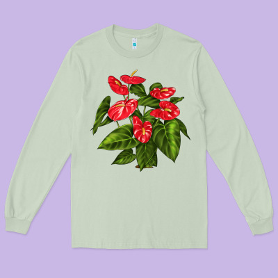 Anthurium Long Sleeve Tee Designed By Lillyallendesigns