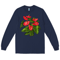 Navy anthurium Long Sleeve Tee - LillyAllenDesigns
