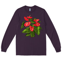 Plum anthurium Long Sleeve Tee - LillyAllenDesigns
