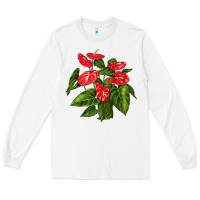 White anthurium Long Sleeve Tee - LillyAllenDesigns