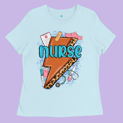 Ladies Tee nurse lightning bolt