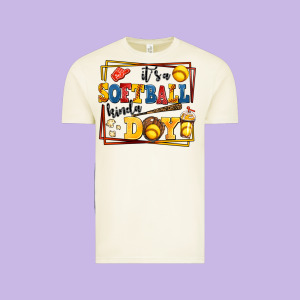 Its A Softball Kinda Day Vintage Tee Designed By Adodesignshop