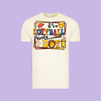 Its A Softball Kinda Day Vintage Tee Designed By Adodesignshop