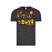 Vintage Black its a softball kinda day Vintage Tee - AdoDesignShop