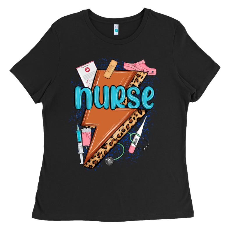 Nurse Lightning Bolt Ladies Tee by MaliasSmallBusiness | Teevron
