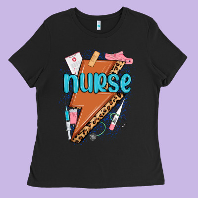 Ladies Tee nurse lightning bolt