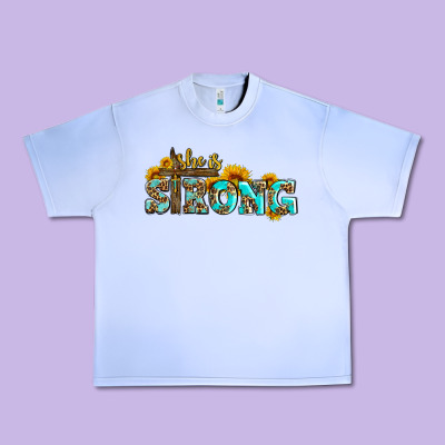 She Is Strong With Cross Urban Heavy Tee Designed By Adodesignshop