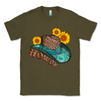 Army Green howdy leopard tooled leather hat Classic Tee - AdoDesignShop