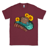 Burgundy howdy leopard tooled leather hat Classic Tee - AdoDesignShop