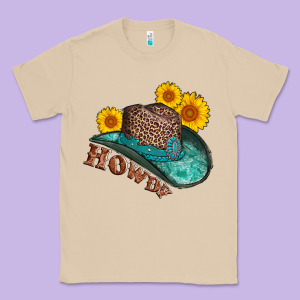 Howdy Leopard Tooled Leather Hat Classic Tee Designed By Adodesignshop
