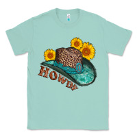 Seafoam howdy leopard tooled leather hat Classic Tee - AdoDesignShop