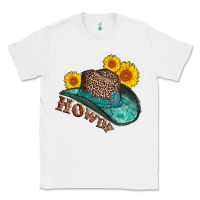 White howdy leopard tooled leather hat Classic Tee - AdoDesignShop