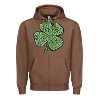 Chestnut leopard shamrock Zipper Hoodie - MaliasSmallBusiness