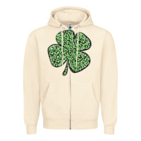 Sandshell leopard shamrock Zipper Hoodie - MaliasSmallBusiness