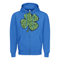 True Royal leopard shamrock Zipper Hoodie - MaliasSmallBusiness