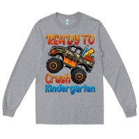 Heather Grey ready to crush kindergarten Long Sleeve Tee - Jasminsmagicworld