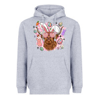 Heather Grey highland heifer easter Heavyweight Hoodie - LillyAllenDesigns