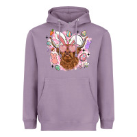 Lavender highland heifer easter Heavyweight Hoodie - LillyAllenDesigns