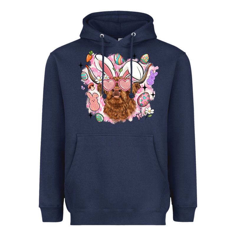 Highland Heifer Easter Heavyweight Hoodie by LillyAllenDesigns | Teevron