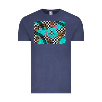 Vintage Denim race day turquoise background Vintage Tee - AdoDesignShop