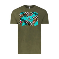 Vintage Olive race day turquoise background Vintage Tee - AdoDesignShop