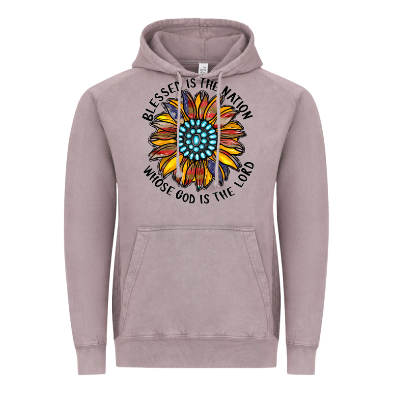 Blessed Is The Nation Whose God Is The Lord Vintage Hoodie by CowhideDigitalArt | Teevron