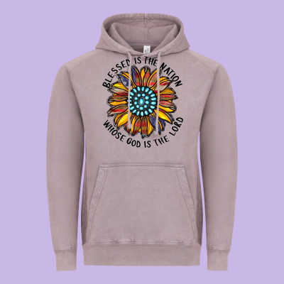 Blessed Is The Nation Whose God Is The Lord Vintage Hoodie Designed By Cowhidedigitalart