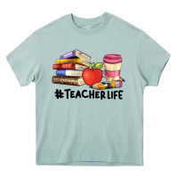 Teacher Life With Books  Pen And Coffee Heavy Core Tee | Teevron
