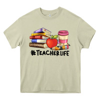 Mossy teacher life with books  pen and coffee Heavy Core Tee - Artiststas