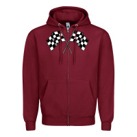Burgundy race flag Zipper Hoodie - MaliasSmallBusiness