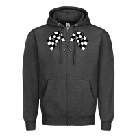 Charcoal Heather race flag Zipper Hoodie - MaliasSmallBusiness