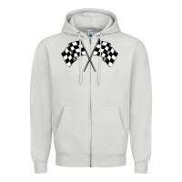 Dove Grey race flag Zipper Hoodie - MaliasSmallBusiness