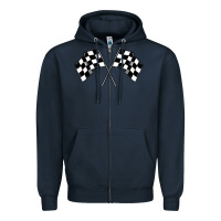 Navy race flag Zipper Hoodie - MaliasSmallBusiness