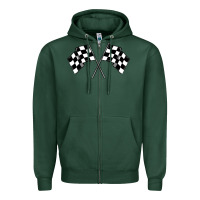 Sports Green race flag Zipper Hoodie - MaliasSmallBusiness